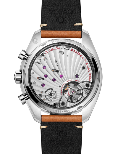 Speedmaster Chronoscope 43 mm, steel on leather strap