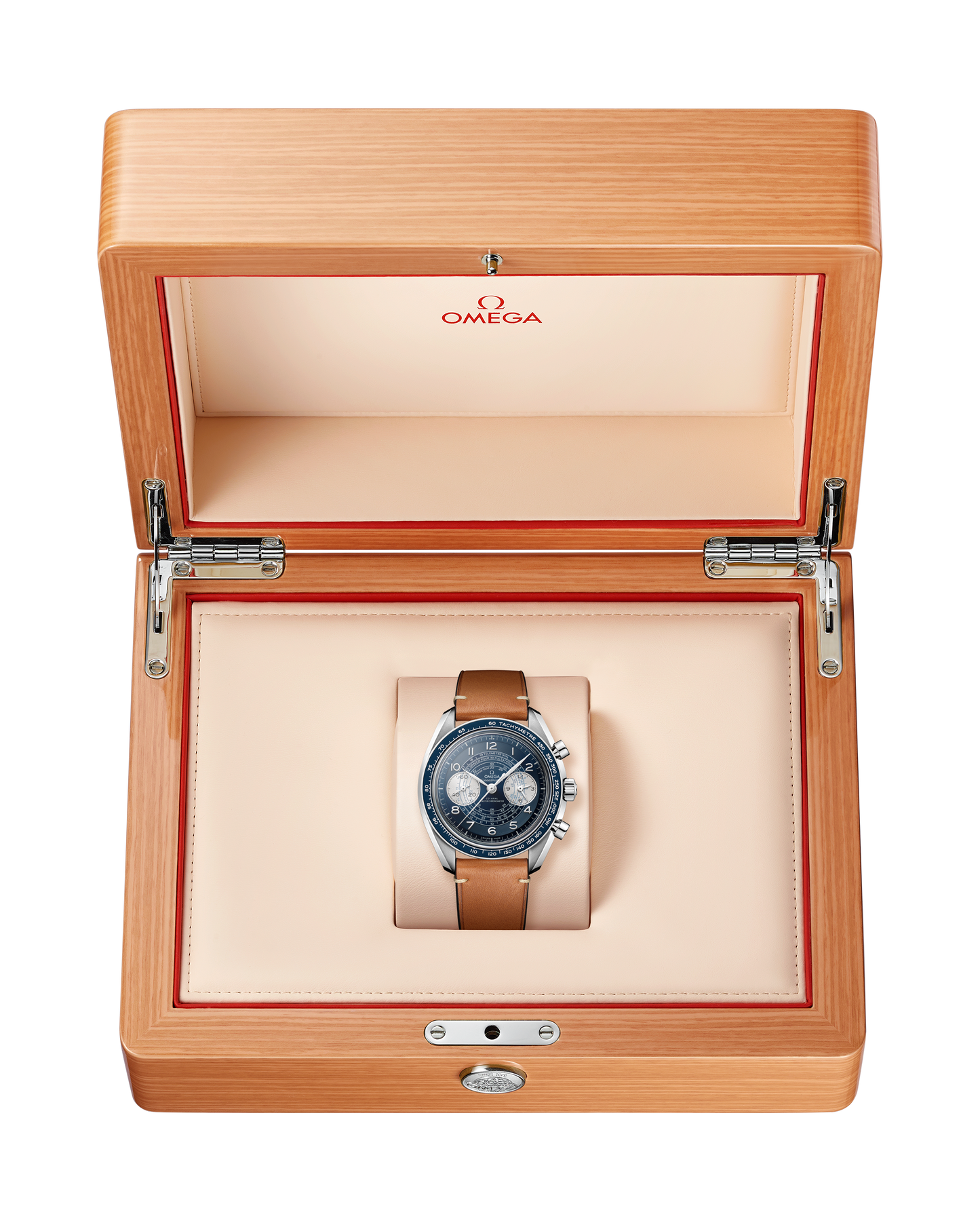 Speedmaster Chronoscope 43 mm, steel on leather strap