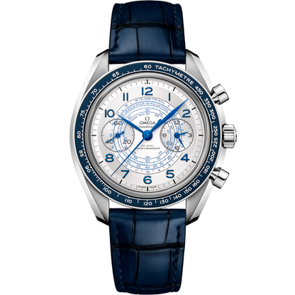 Speedmaster Chronoscope 43 mm, steel on leather strap