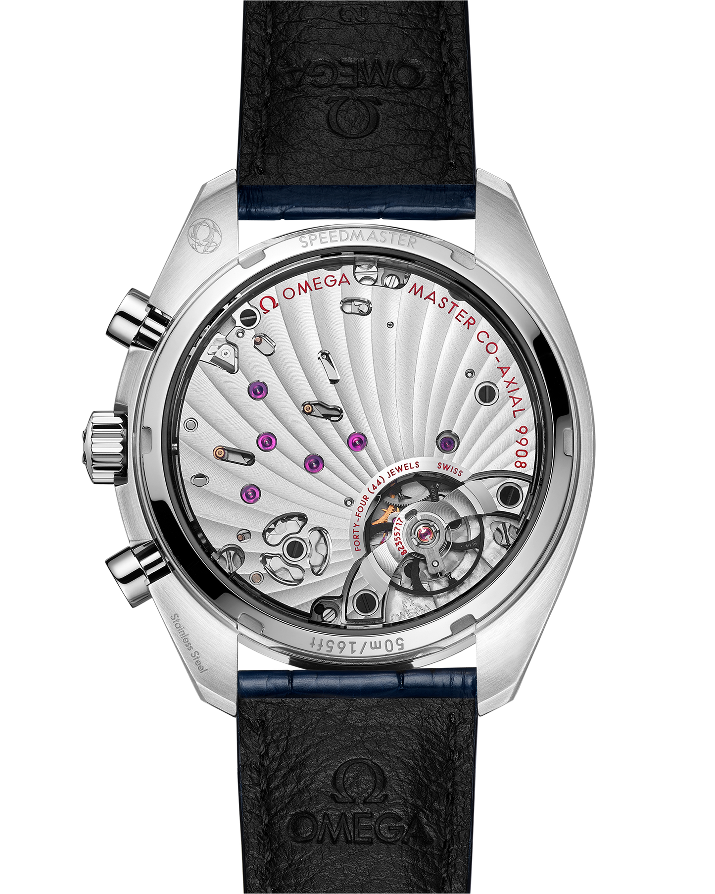 Speedmaster Chronoscope 43 mm, steel on leather strap
