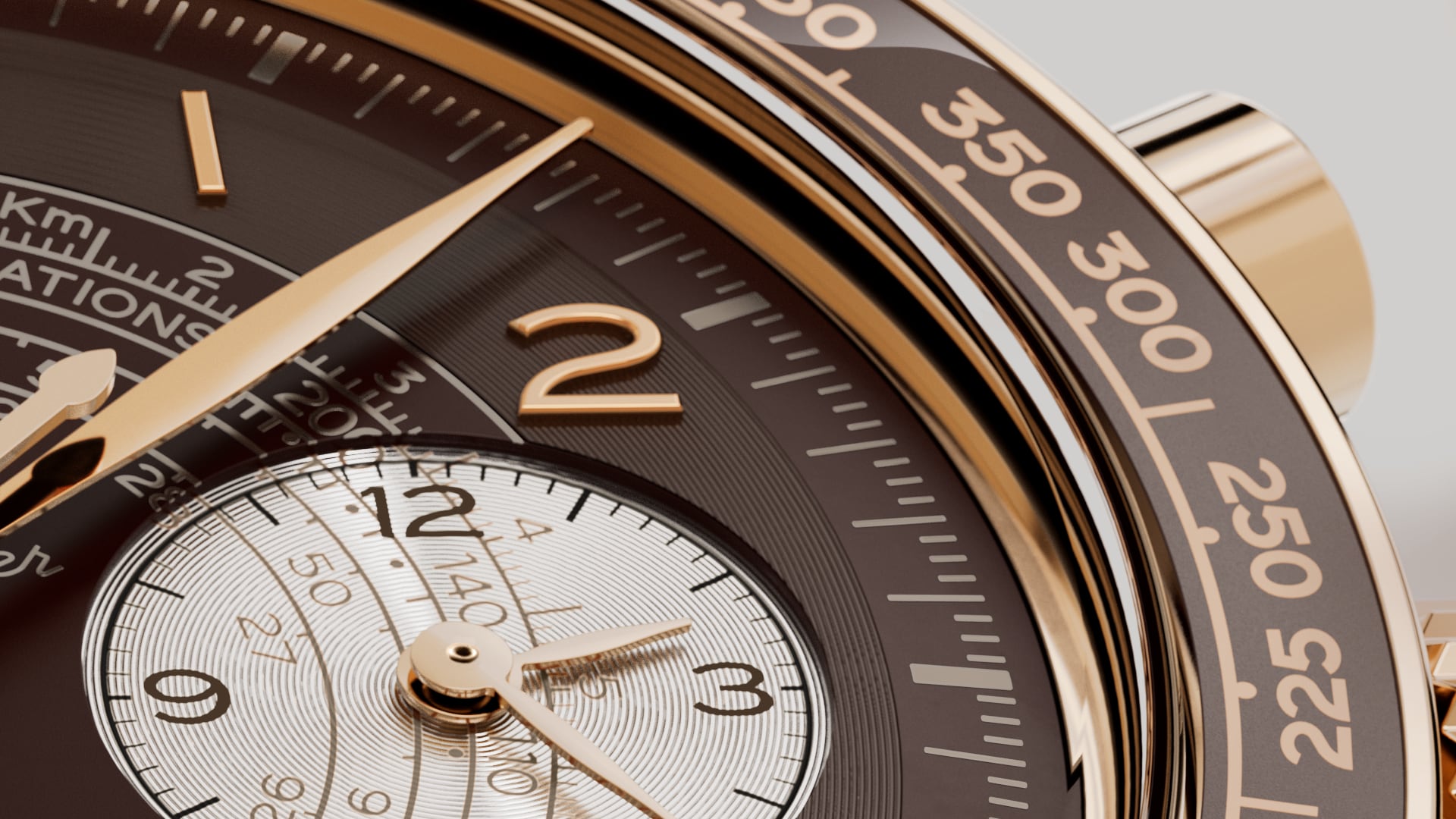 Speedmaster Chronoscope 43 mm, Bronze gold on leather strap