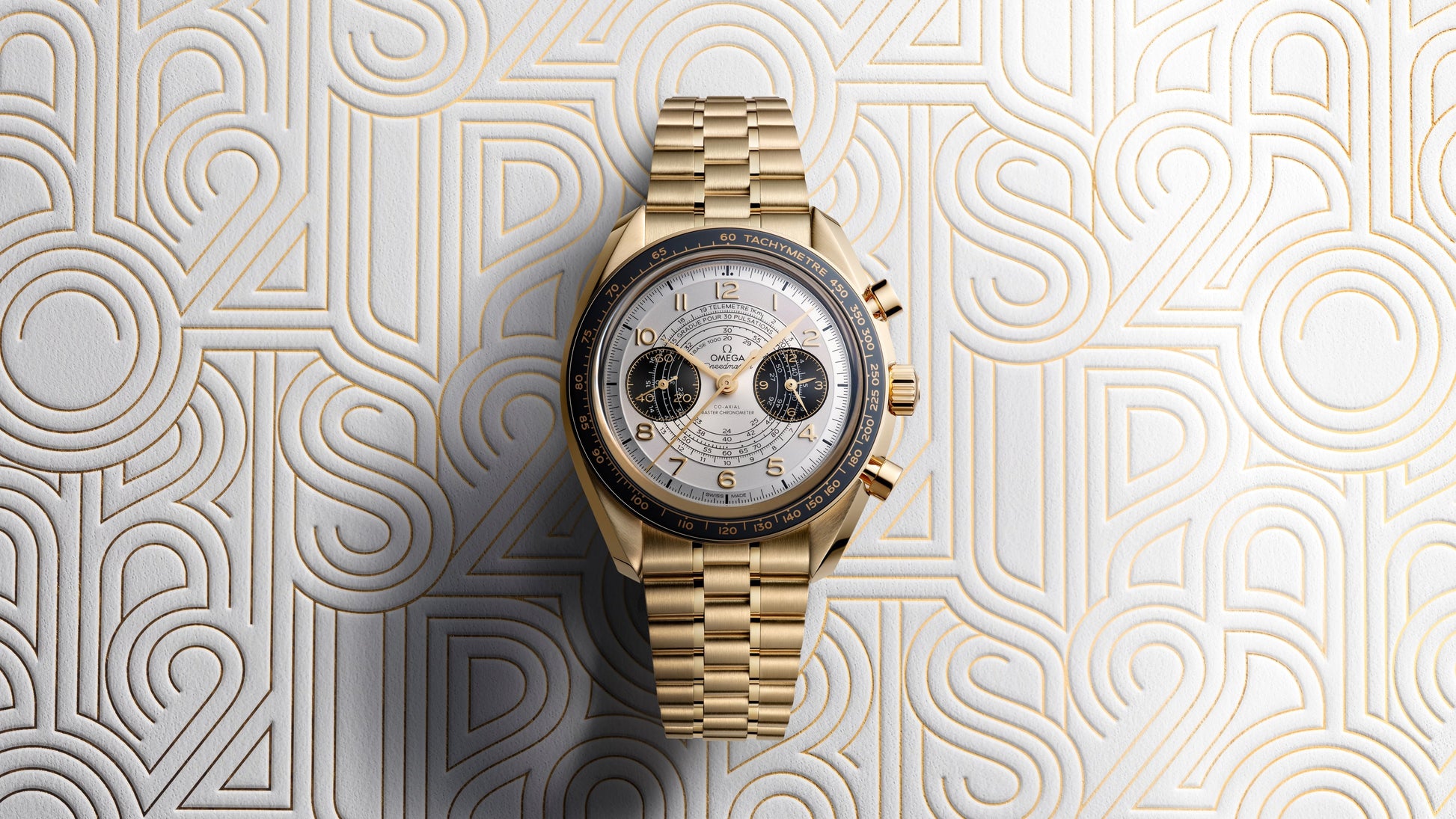 Speedmaster Chronoscope 43 mm, Moonshine™ gold on Moonshine™ gold