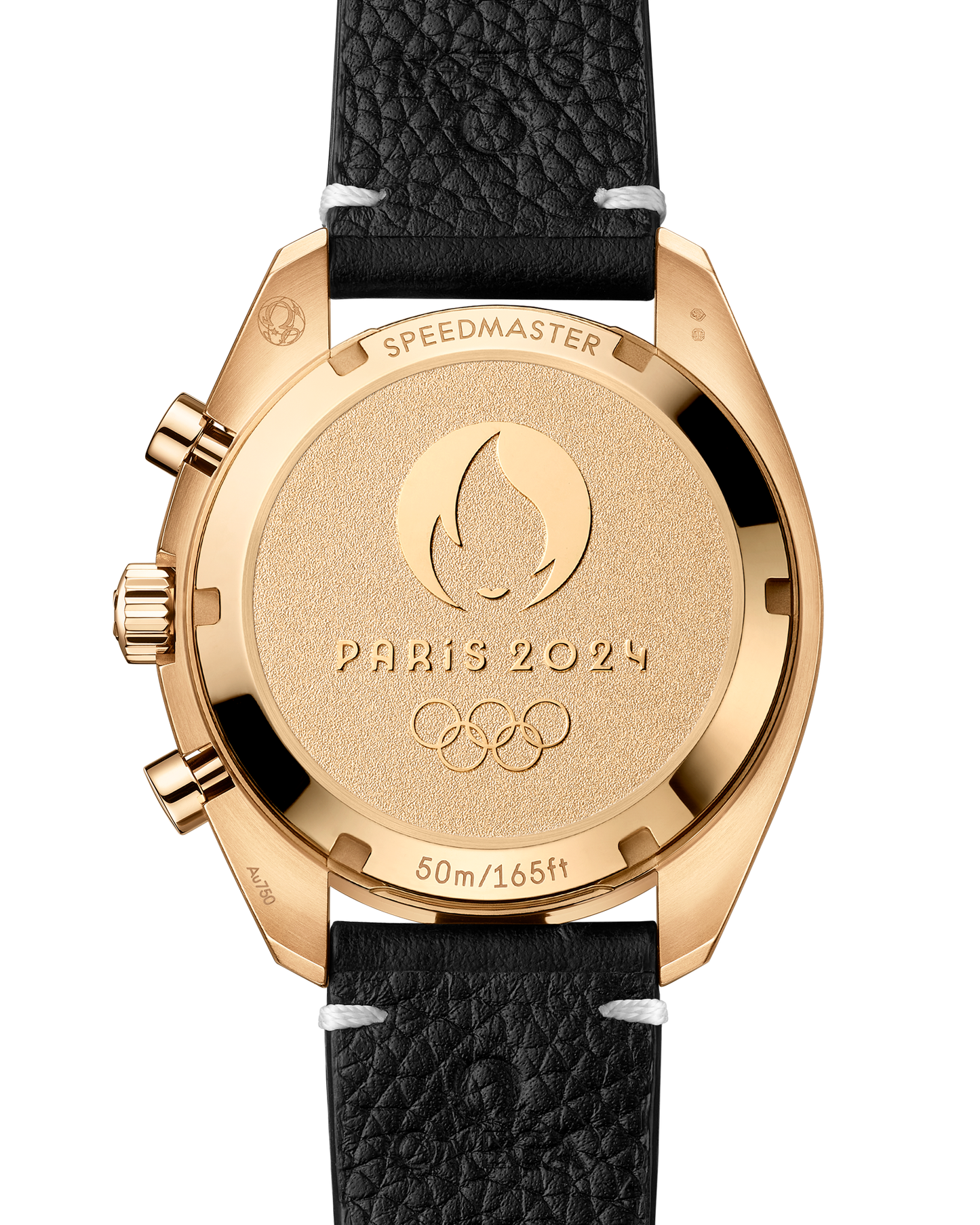 Speedmaster Chronoscope 43 mm, Moonshine™ gold on leather strap