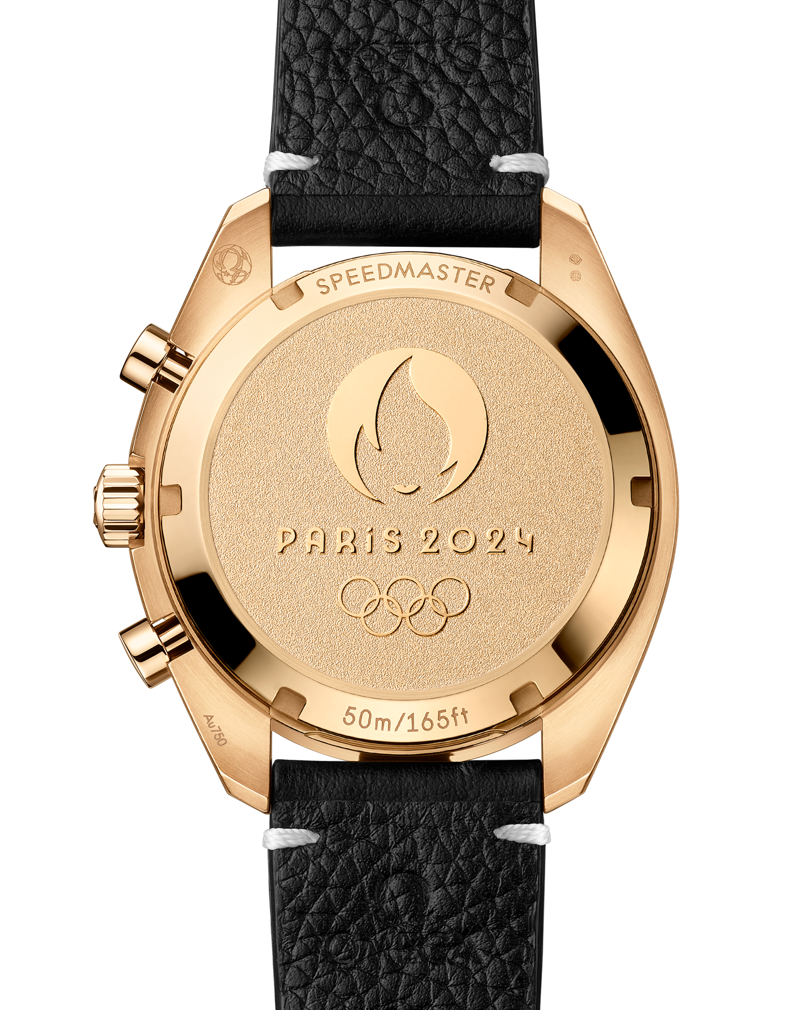 Speedmaster Chronoscope 43 mm, Moonshine™ gold on leather strap
