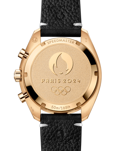 Speedmaster Chronoscope 43 mm, Moonshine™ gold on leather strap