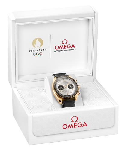 Speedmaster Chronoscope 43 mm, Moonshine™ gold on leather strap