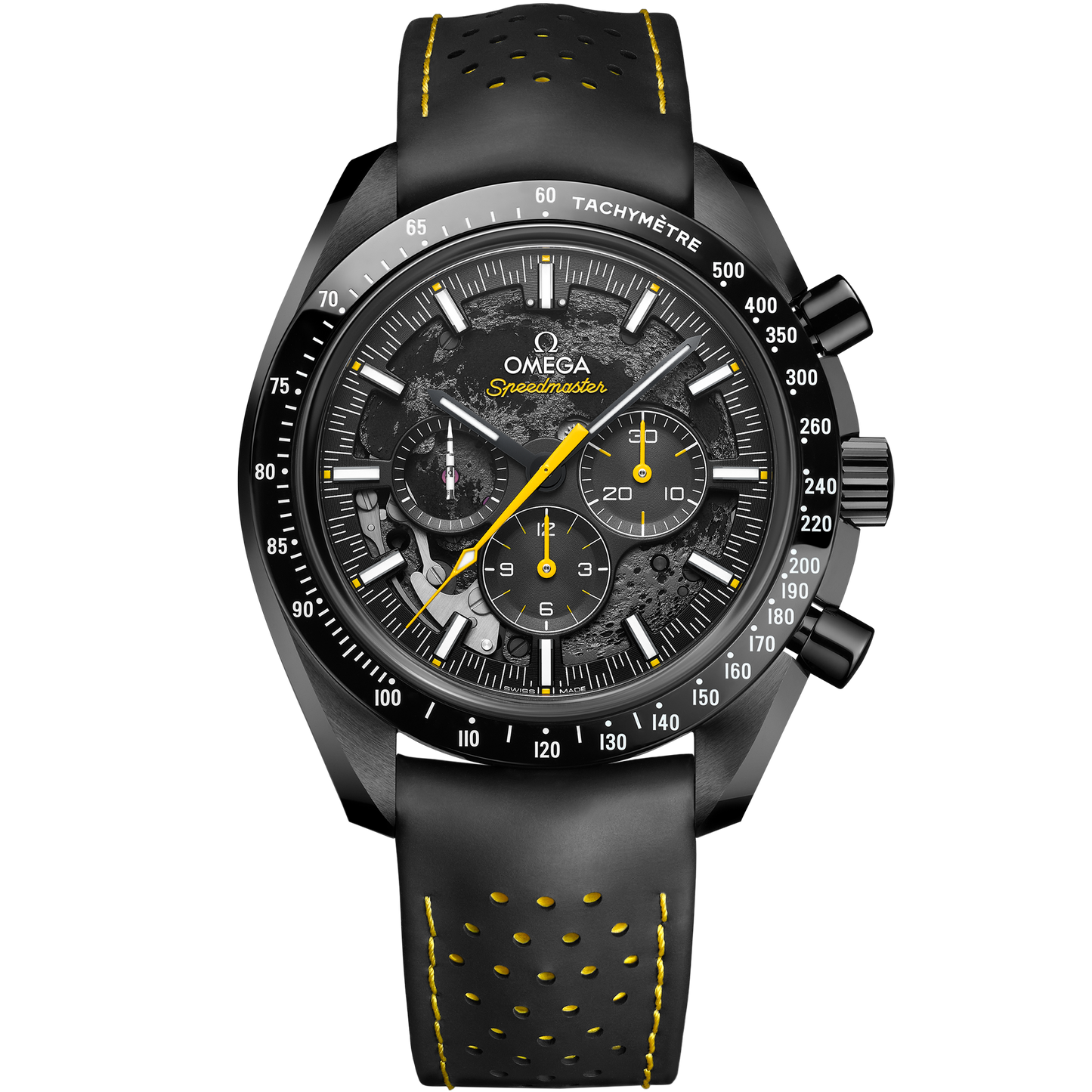 Speedmaster Dark Side of the Moon 44.25 mm, black ceramic on rubber strap