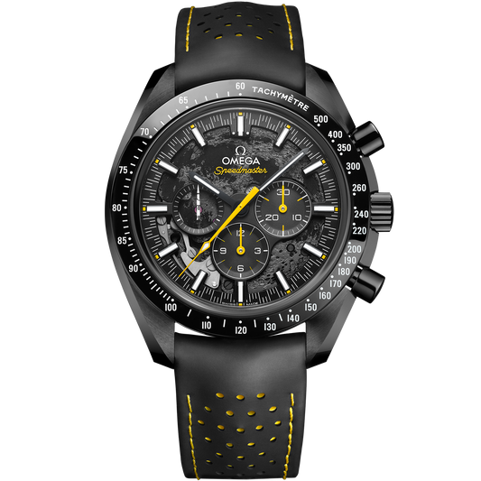Speedmaster Dark Side of the Moon 44.25 mm, black ceramic on rubber strap