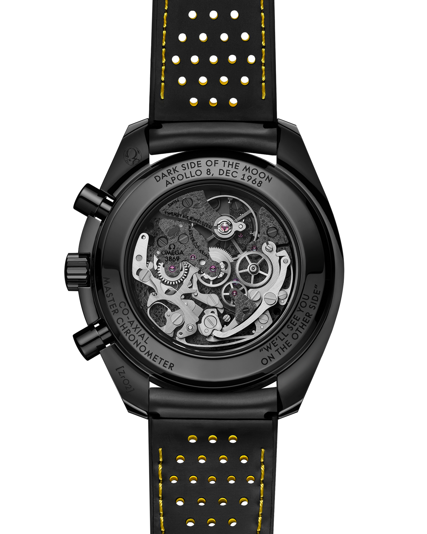 Speedmaster Dark Side of the Moon 44.25 mm, black ceramic on rubber strap