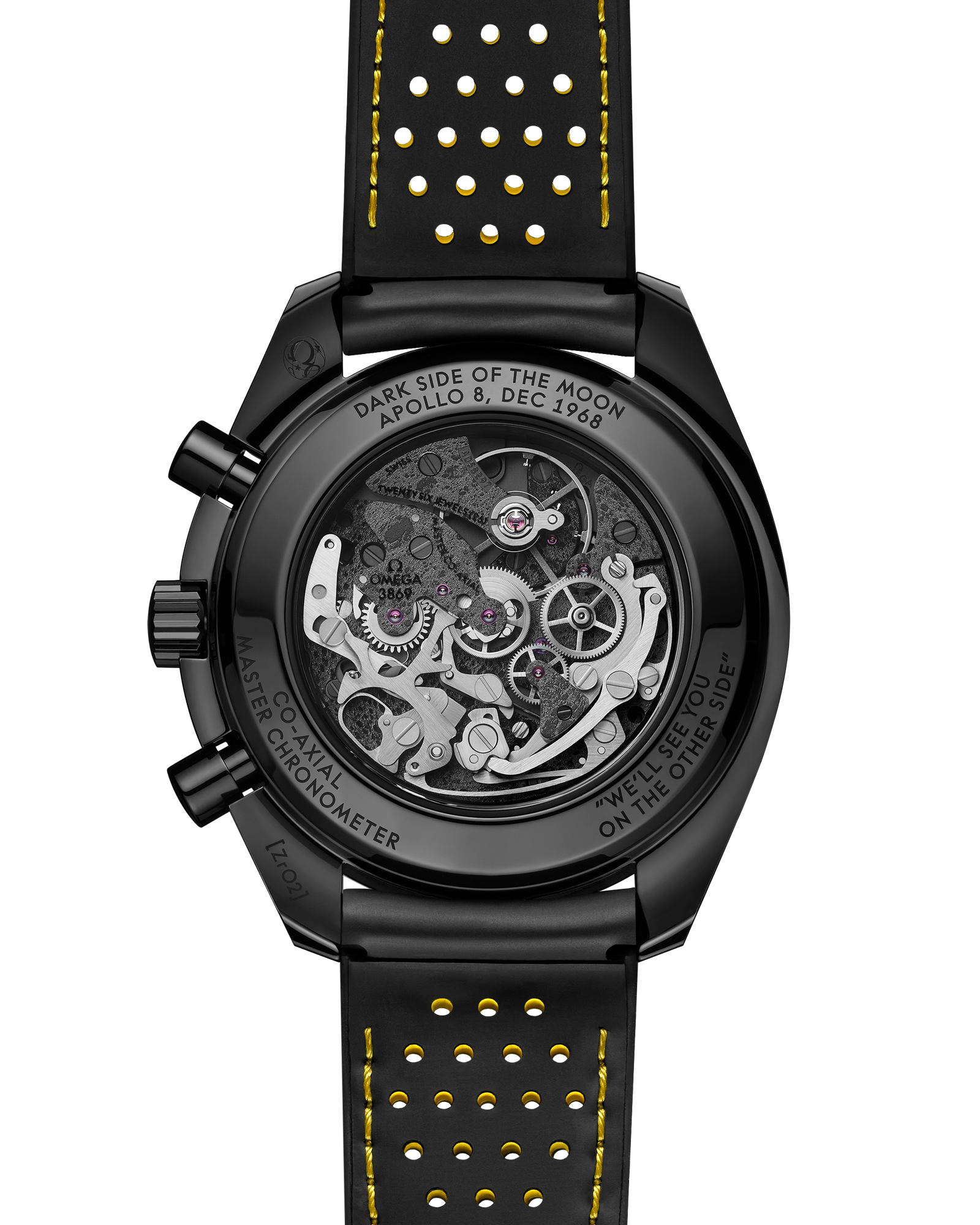 Speedmaster Dark Side of the Moon 44.25 mm, black ceramic on rubber strap