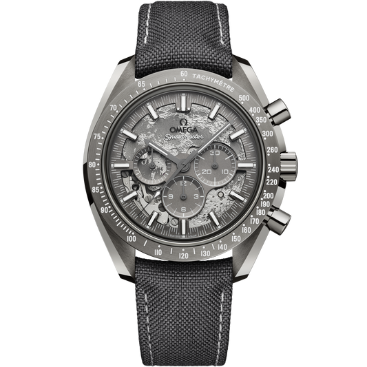 Speedmaster Dark Side of the Moon 44.25 mm, grey ceramic on coated nylon fabric strap
