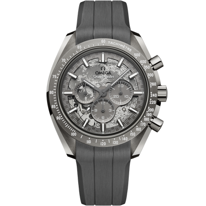 Speedmaster Dark Side of the Moon 44.25 mm, grey ceramic on rubber strap
