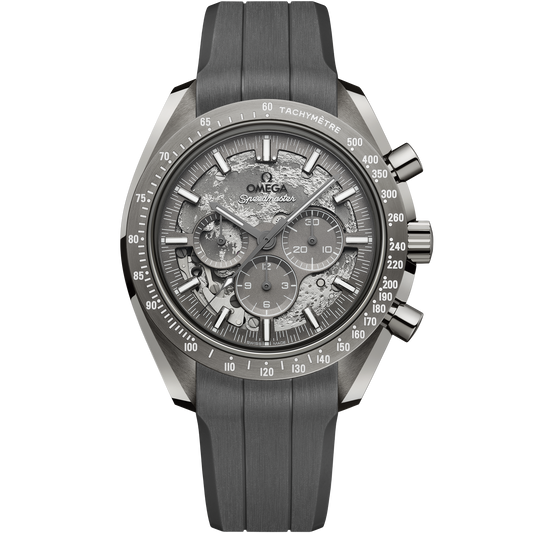 Speedmaster Dark Side of the Moon 44.25 mm, grey ceramic on rubber strap
