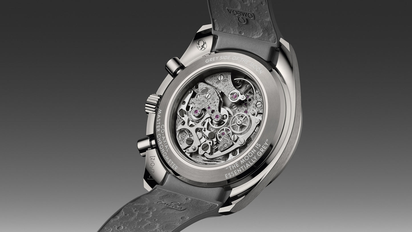 Speedmaster Dark Side of the Moon 44.25 mm, grey ceramic on rubber strap