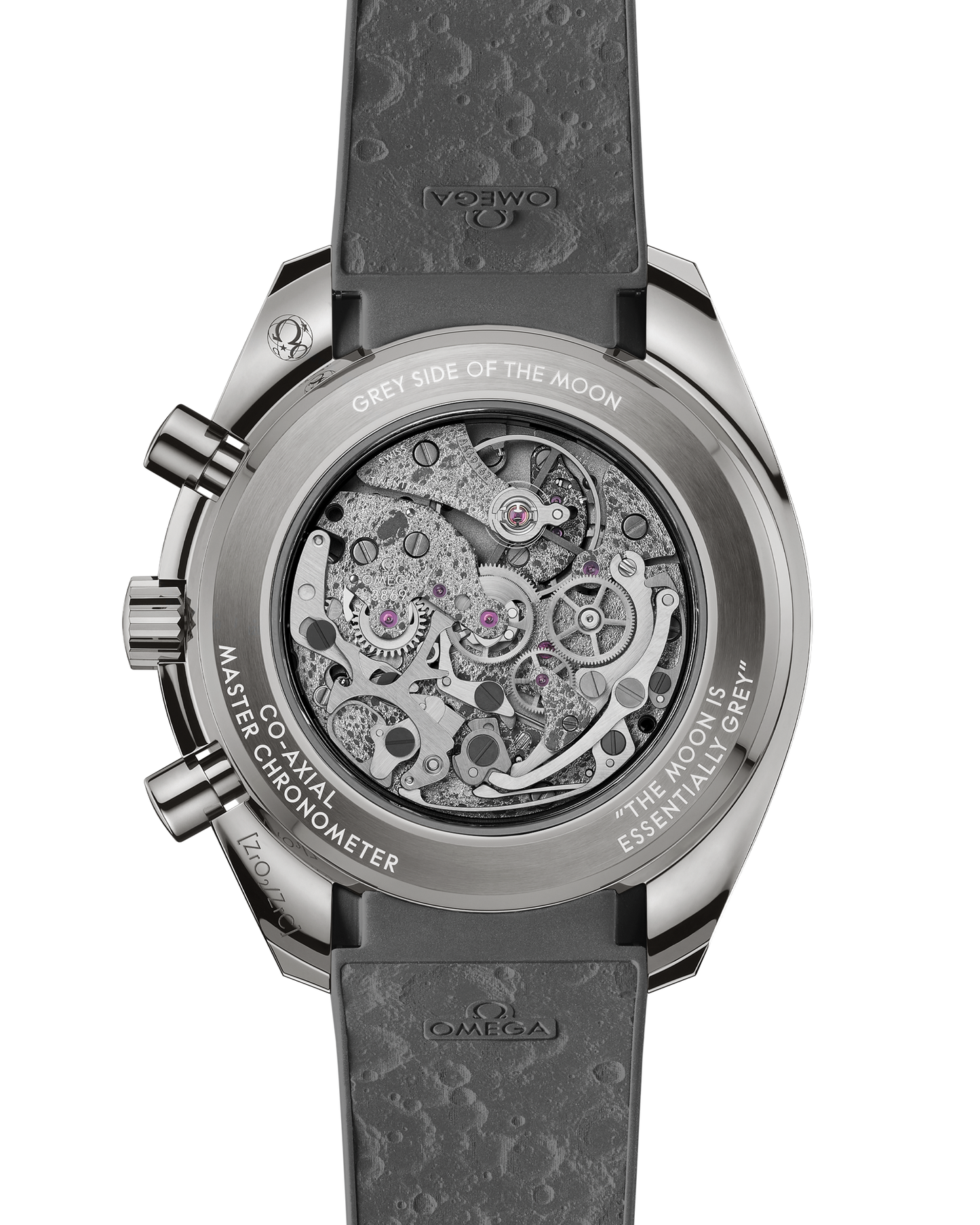Speedmaster Dark Side of the Moon 44.25 mm, grey ceramic on rubber strap
