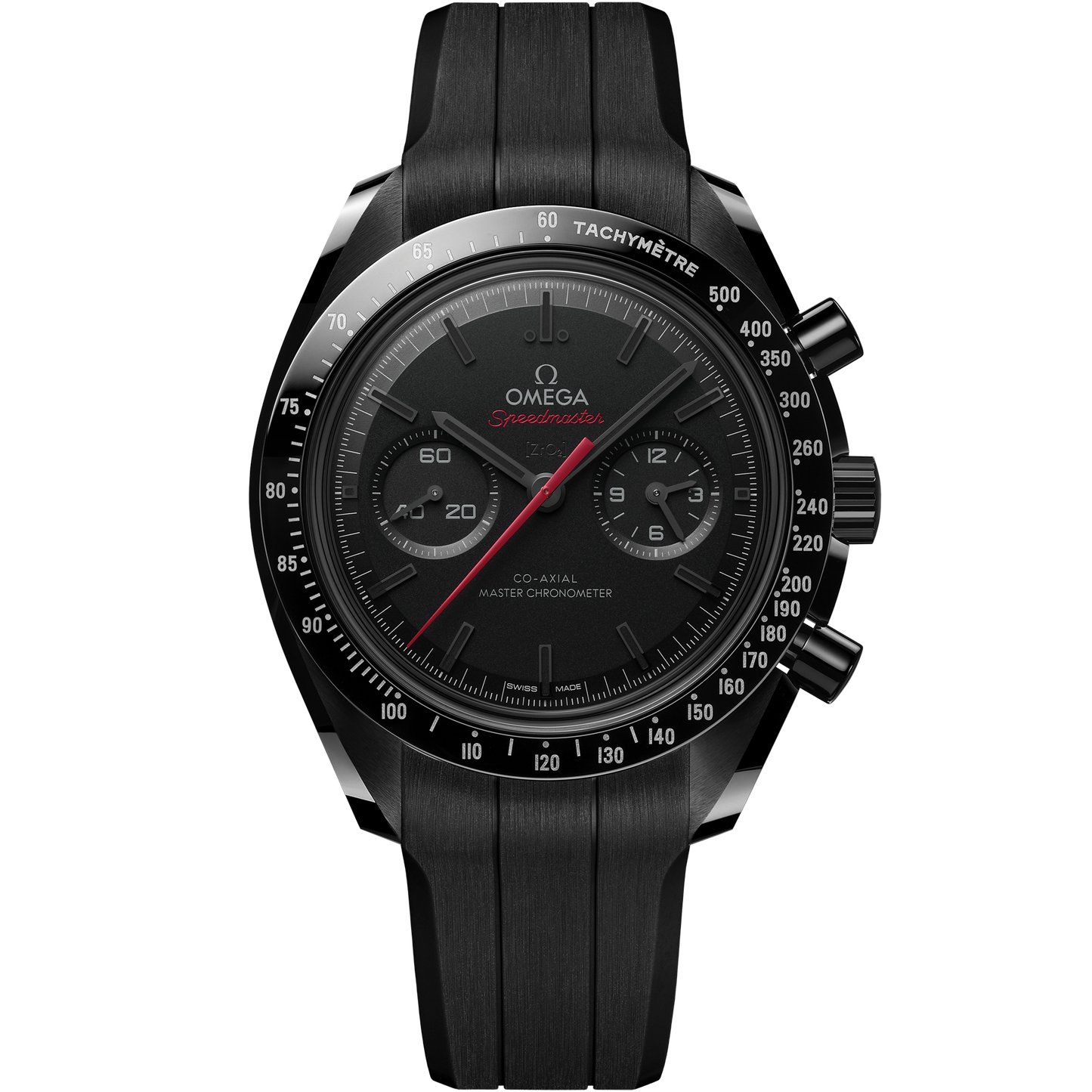 Speedmaster Dark Side of the Moon 44.25 mm, black ceramic on rubber strap