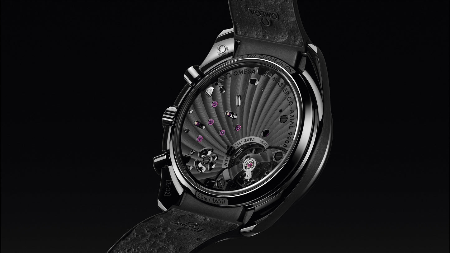 Speedmaster Dark Side of the Moon 44.25 mm, black ceramic on rubber strap