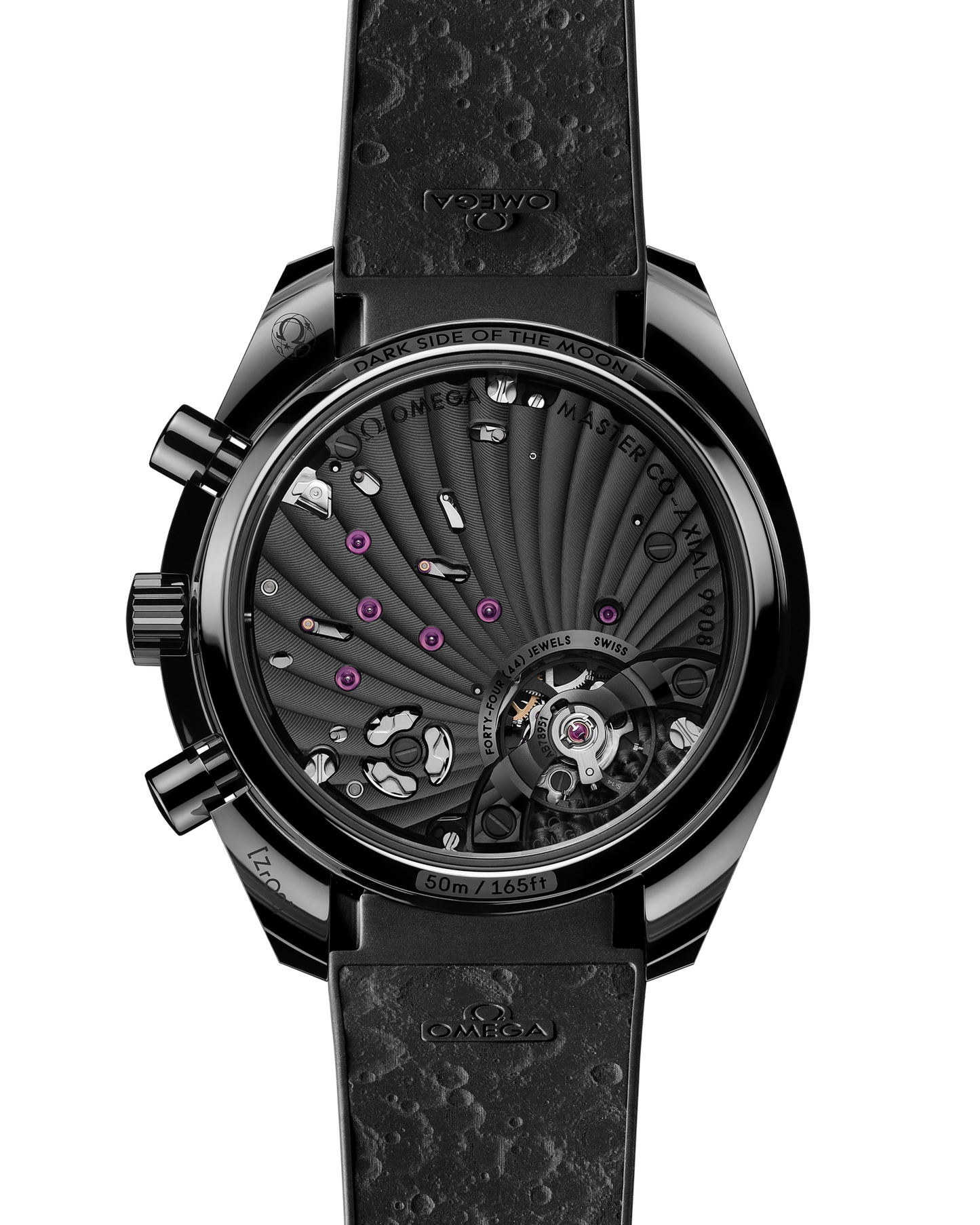 Speedmaster Dark Side of the Moon 44.25 mm, black ceramic on rubber strap