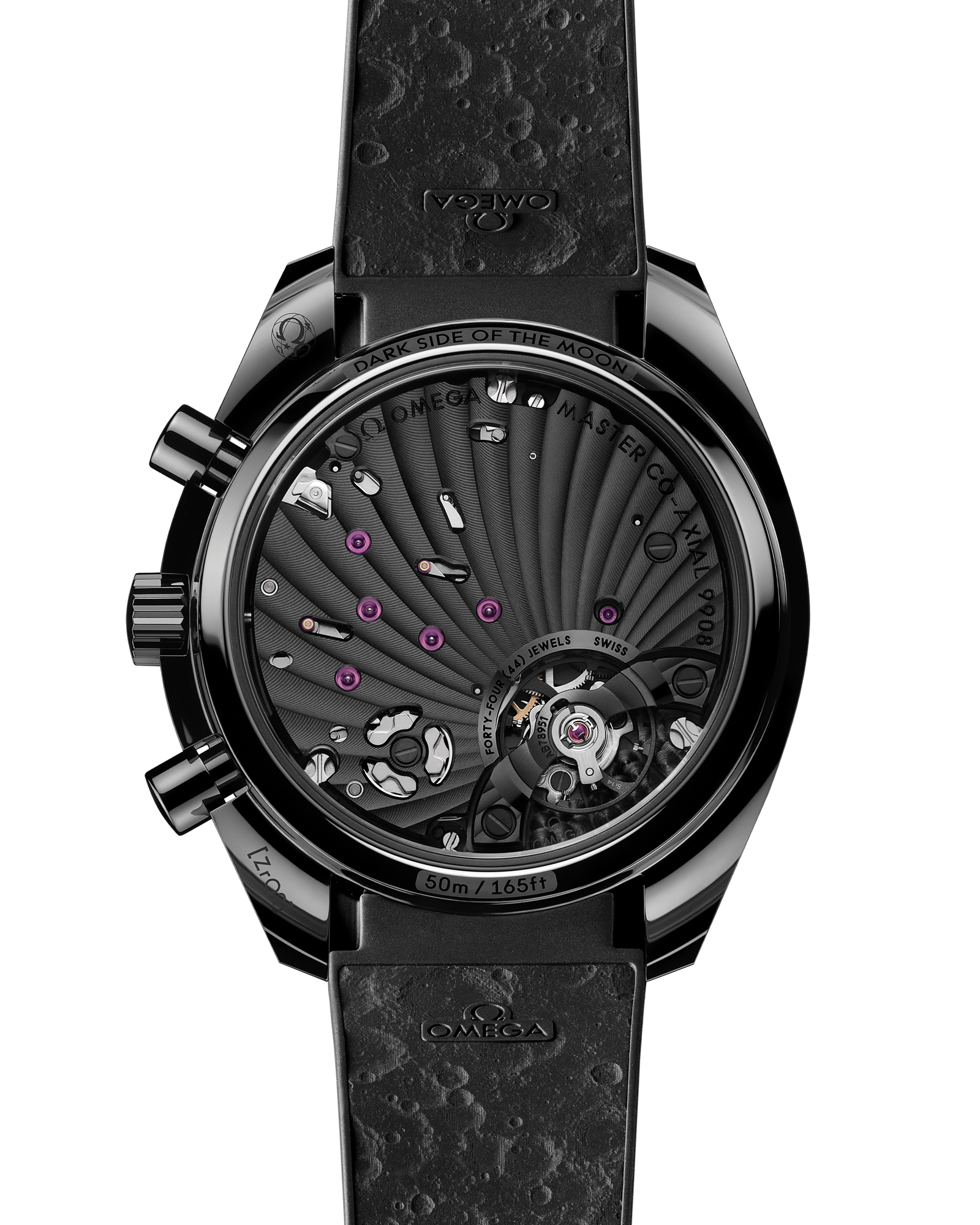 Speedmaster Dark Side of the Moon 44.25 mm, black ceramic on rubber strap