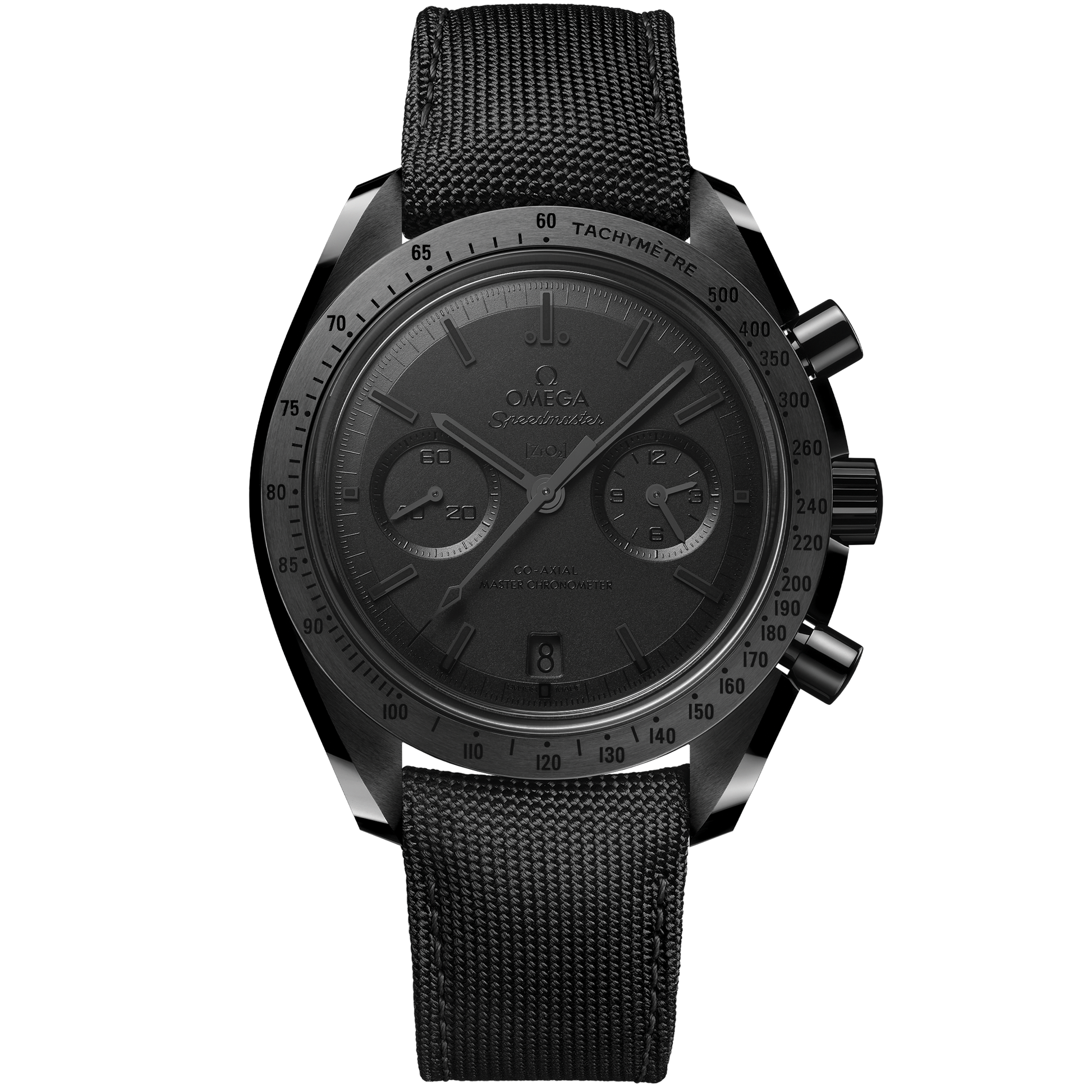 Speedmaster Dark Side of the Moon 44.25 mm, black ceramic on coated nylon fabric strap