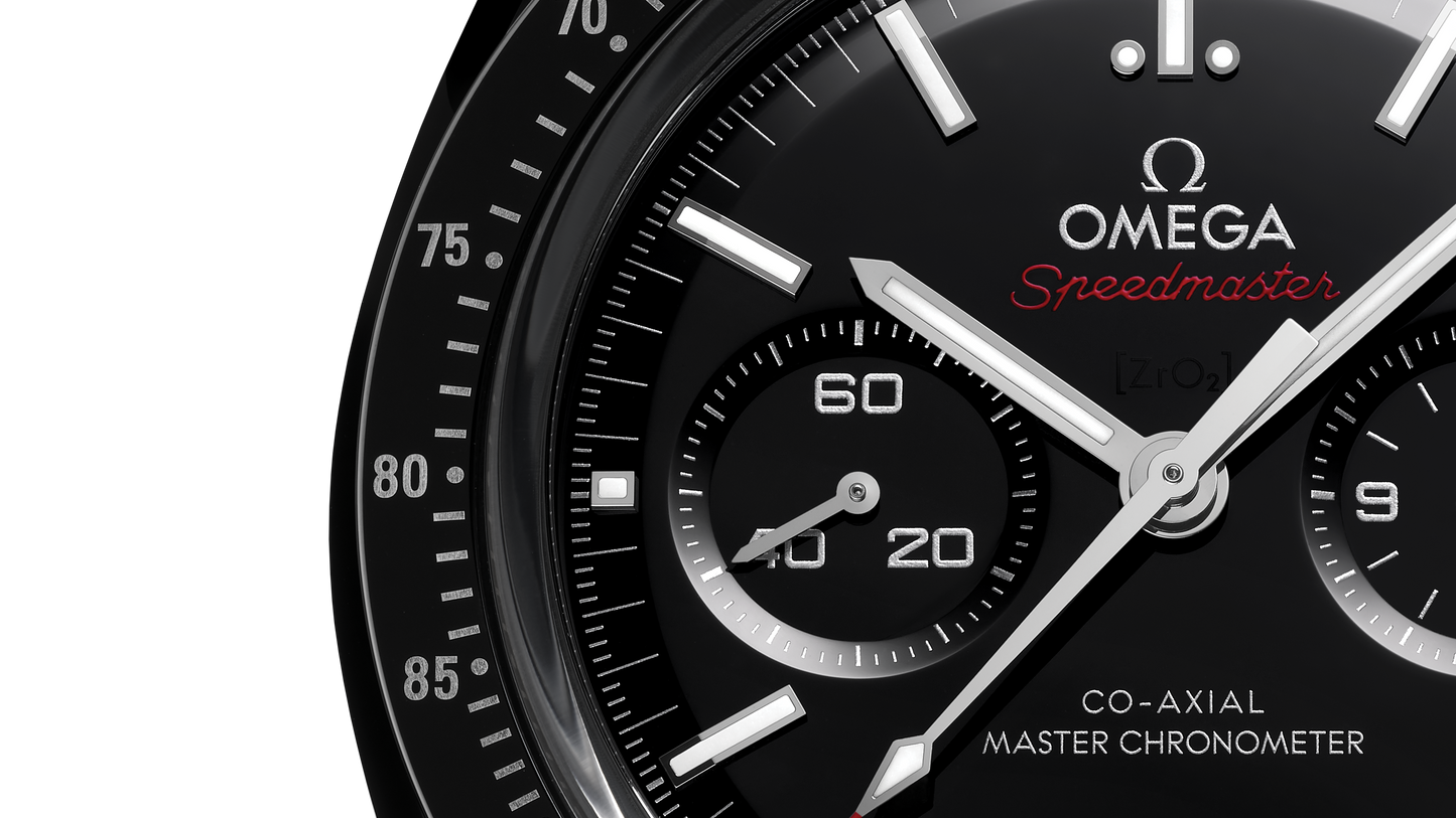 Speedmaster Dark Side of the Moon 44.25 mm, black ceramic on rubber strap
