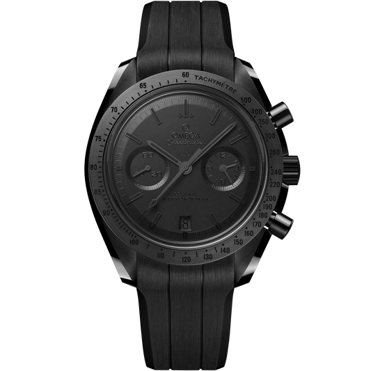 Speedmaster Dark Side of the Moon 44.25 mm, black ceramic on rubber strap