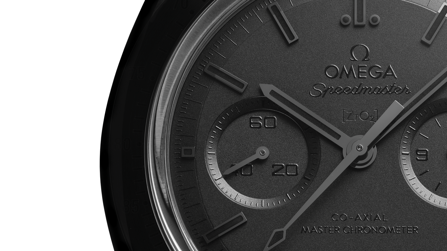 Speedmaster Dark Side of the Moon 44.25 mm, black ceramic on rubber strap