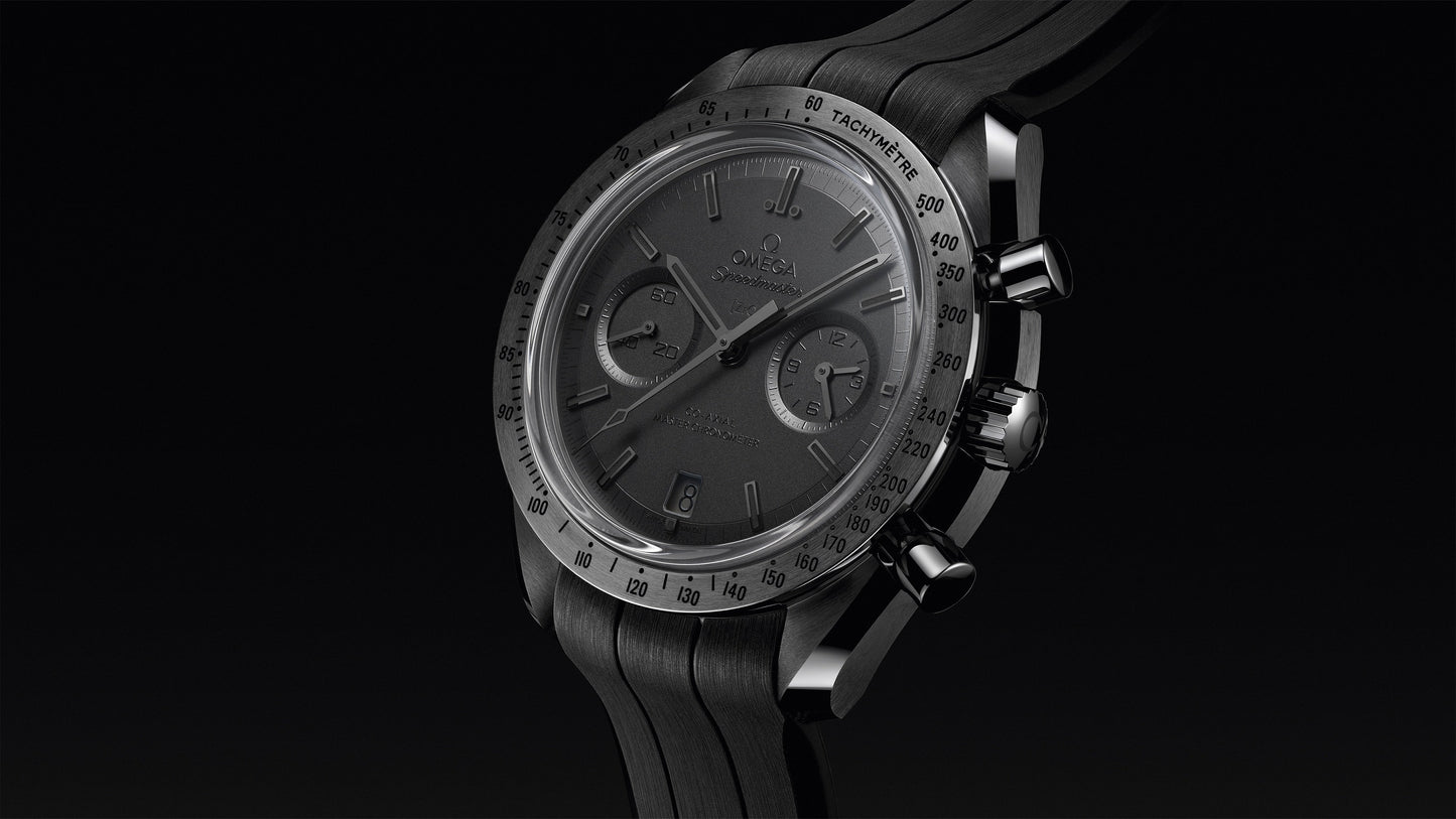 Speedmaster Dark Side of the Moon 44.25 mm, black ceramic on rubber strap