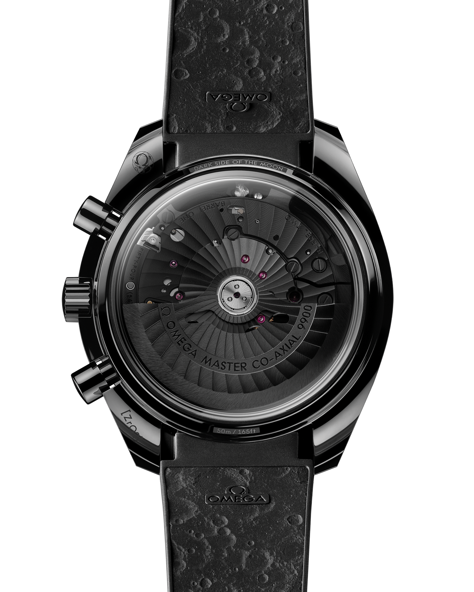 Speedmaster Dark Side of the Moon 44.25 mm, black ceramic on rubber strap