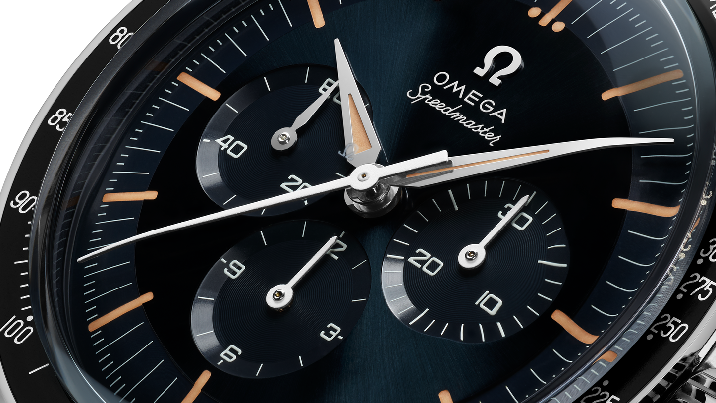 Speedmaster First OMEGA in Space 39.7 mm, steel on leather strap