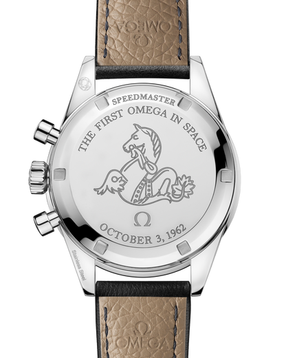 Speedmaster First OMEGA in Space 39.7 mm, steel on leather strap