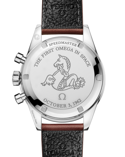 Speedmaster First OMEGA in Space 39.7 mm, steel on leather strap