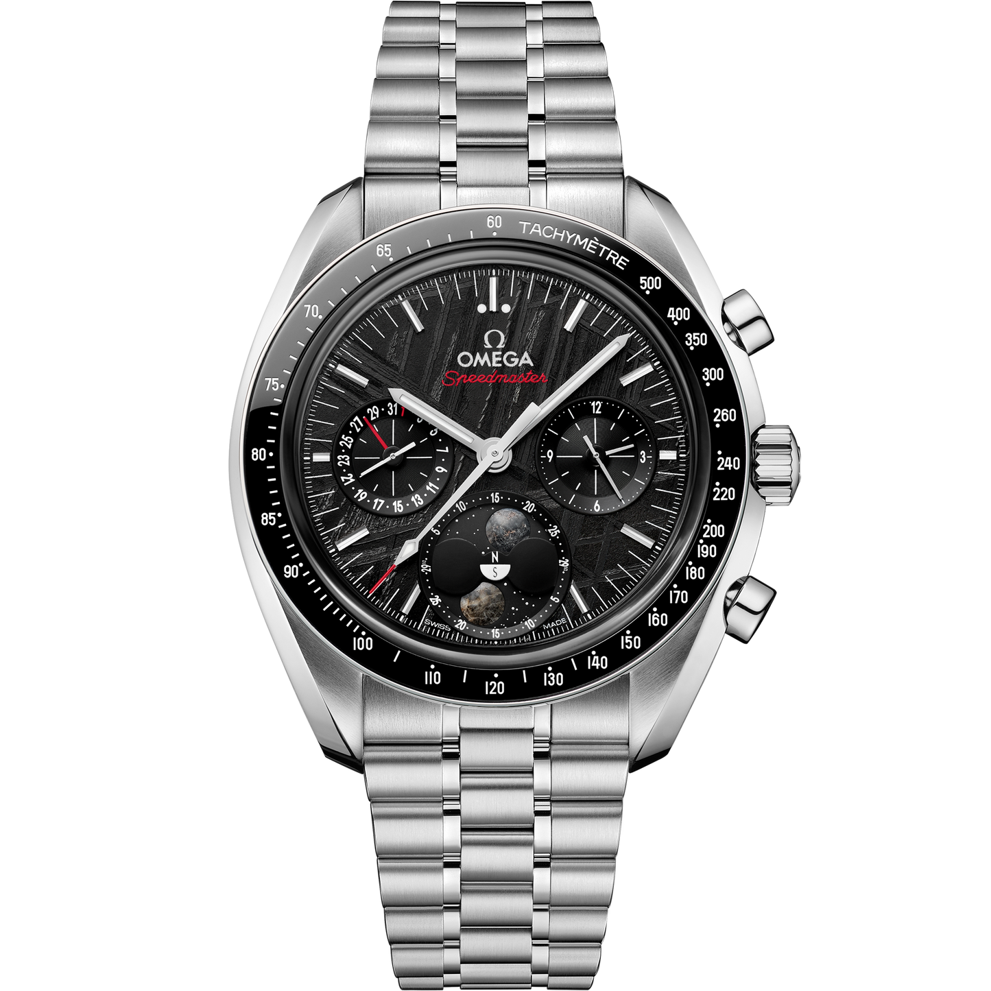 Speedmaster Moonphase 43 mm, steel on steel