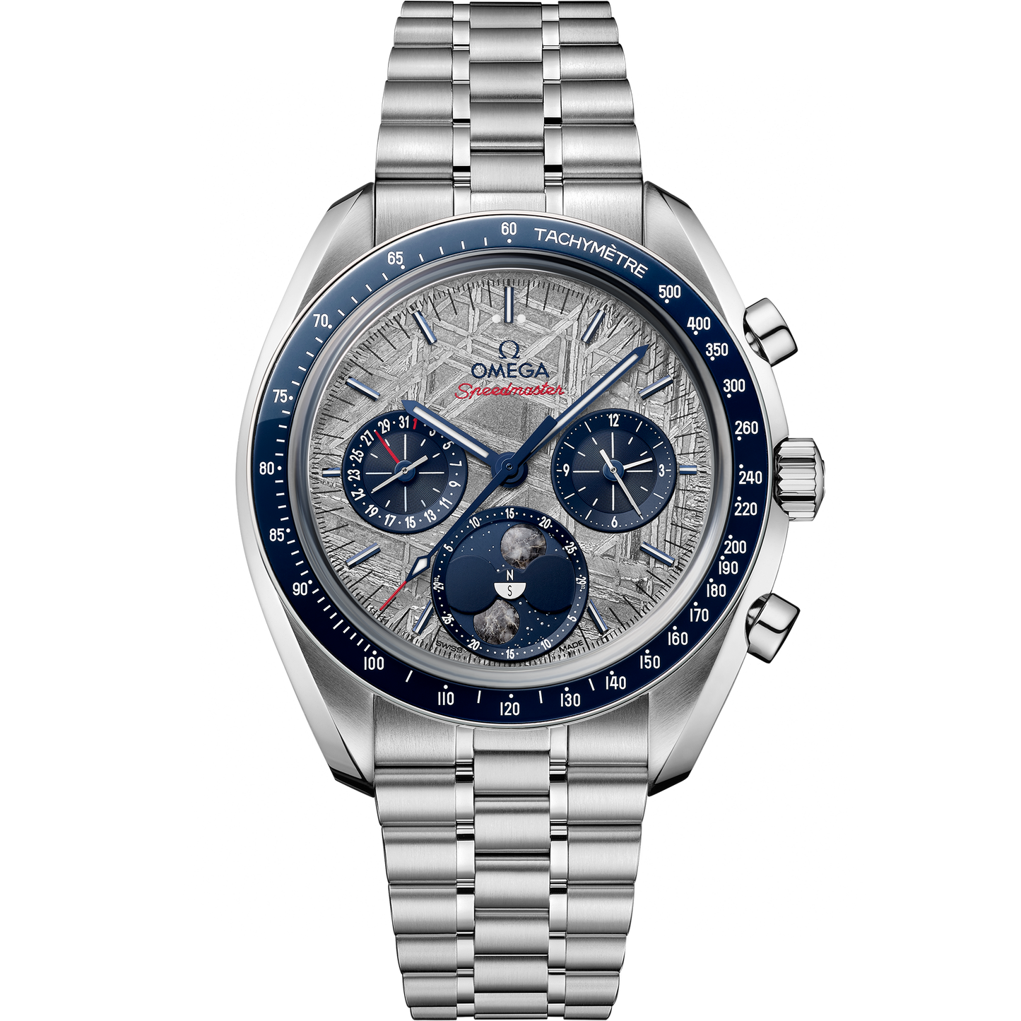 Speedmaster Moonphase 43 mm, steel on steel