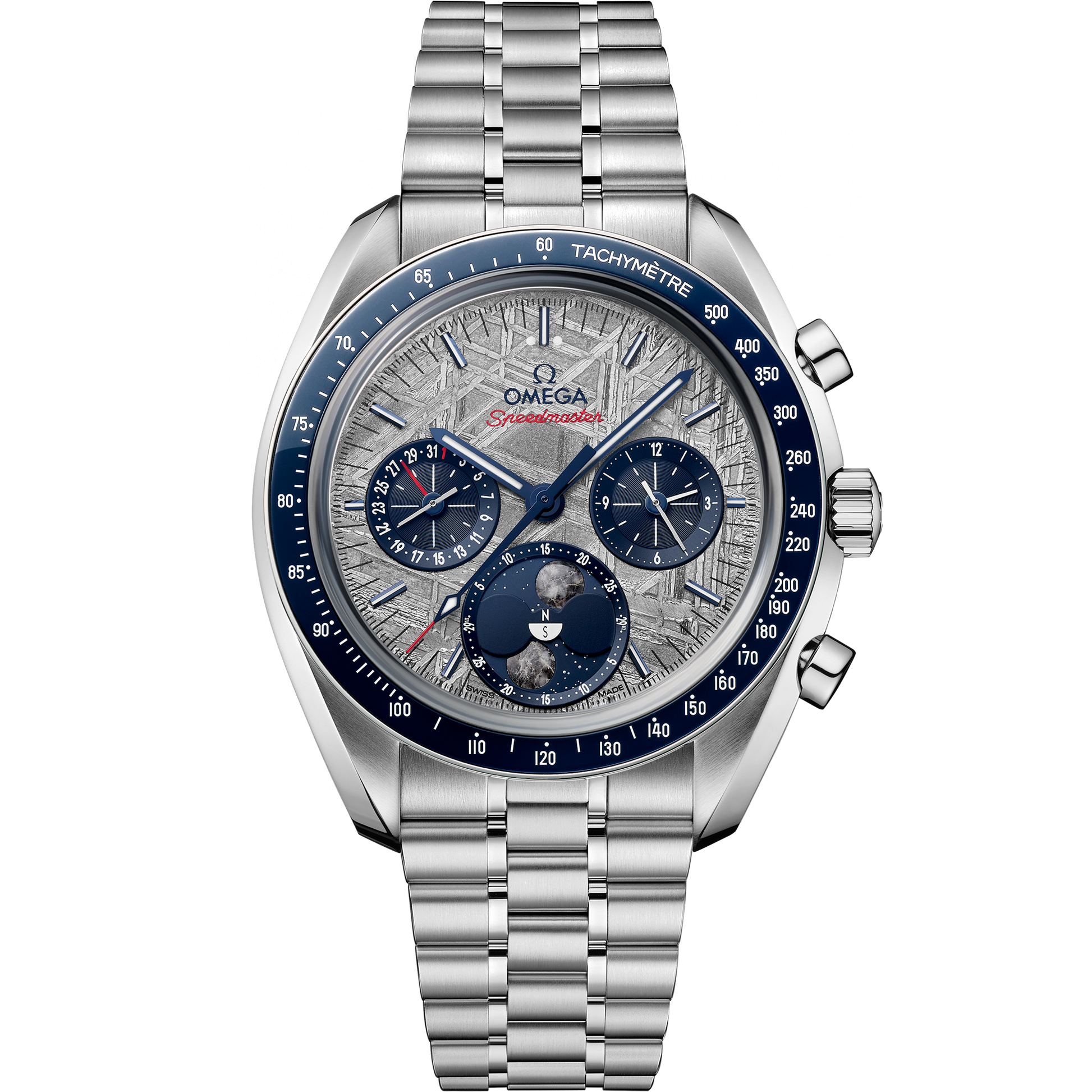 Speedmaster Moonphase 43 mm, steel on steel