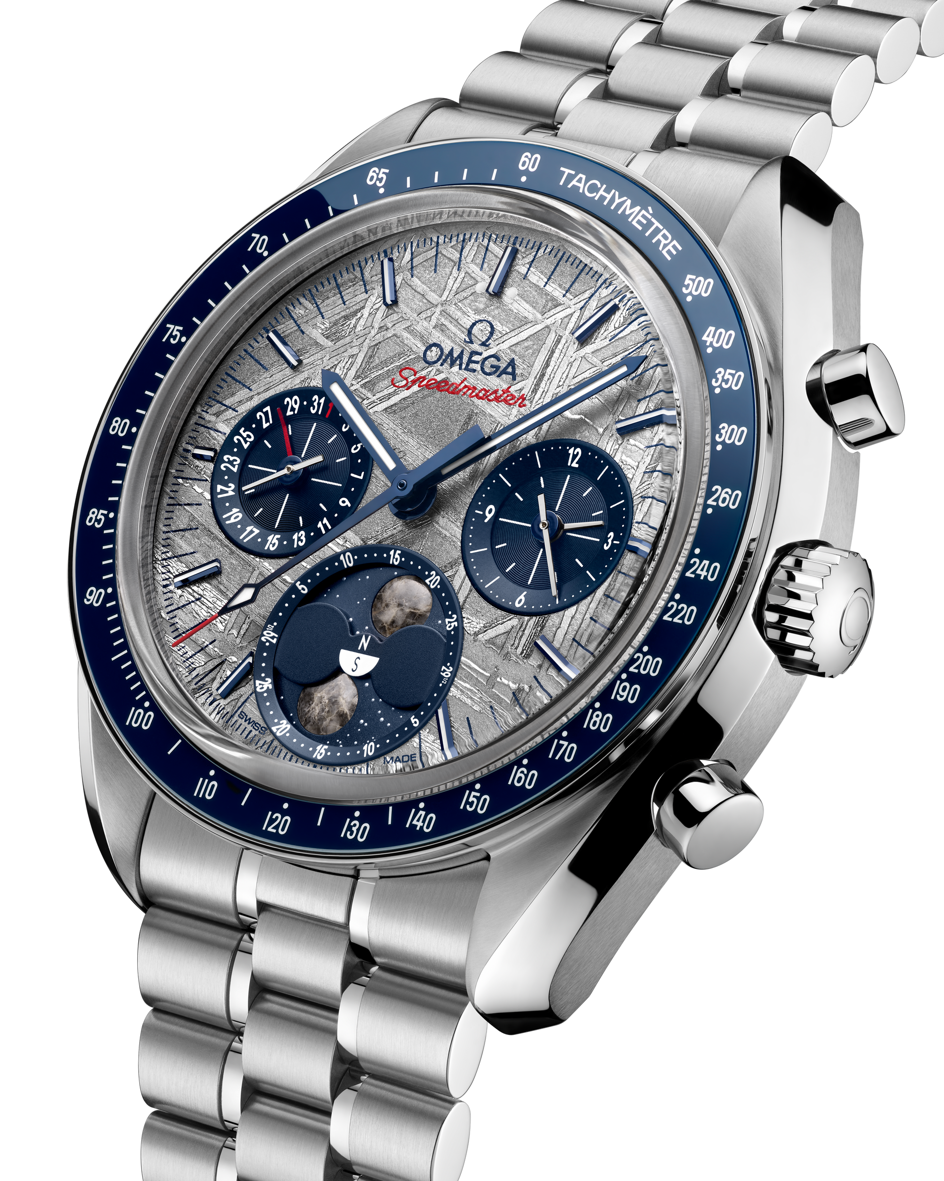 Speedmaster Moonphase 43 mm, steel on steel