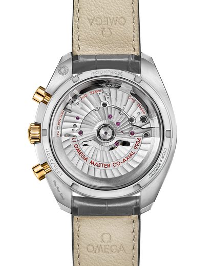 Speedmaster Moonphase 44.25 mm, steel ‑ yellow gold on leather strap
