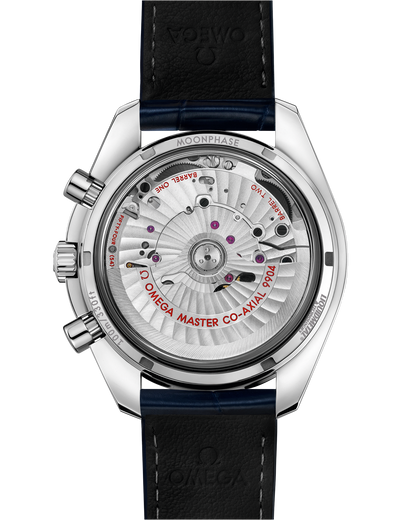 Speedmaster Moonphase 44.25 mm, steel on leather strap