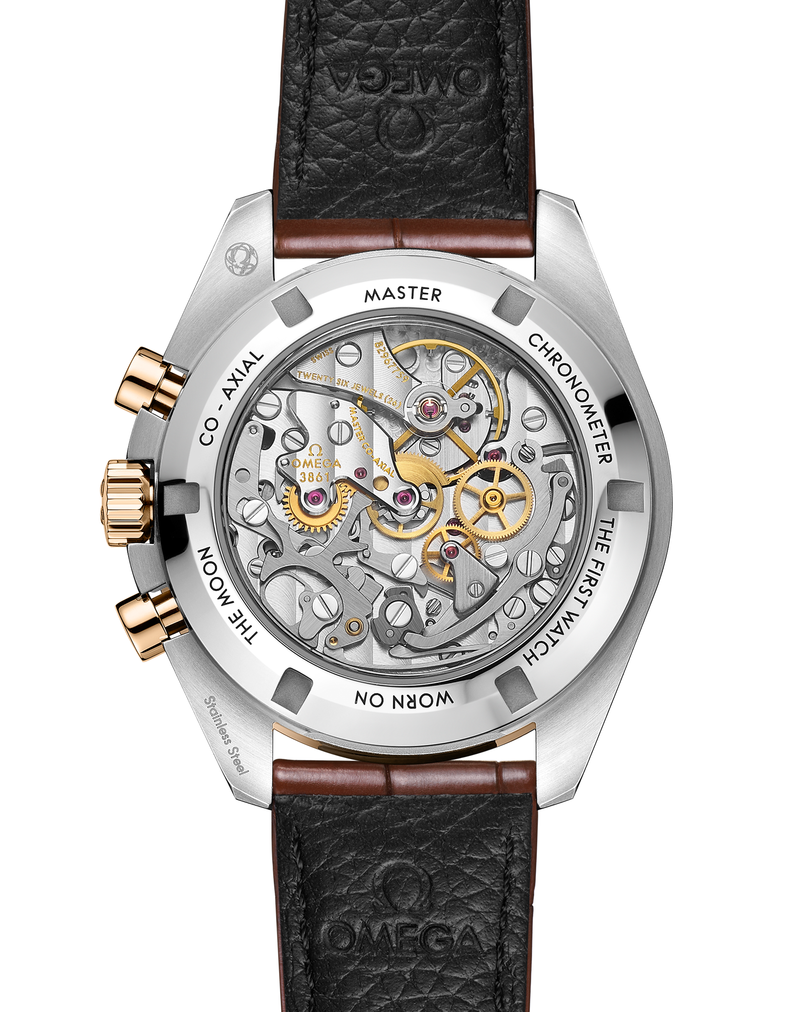 Speedmaster Moonwatch Professional 42 mm, steel ‑ Moonshine™ gold on alligator