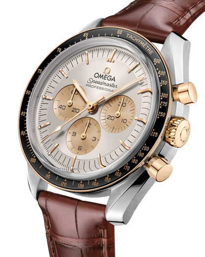 Speedmaster Moonwatch Professional 42 mm, steel ‑ Moonshine™ gold on alligator