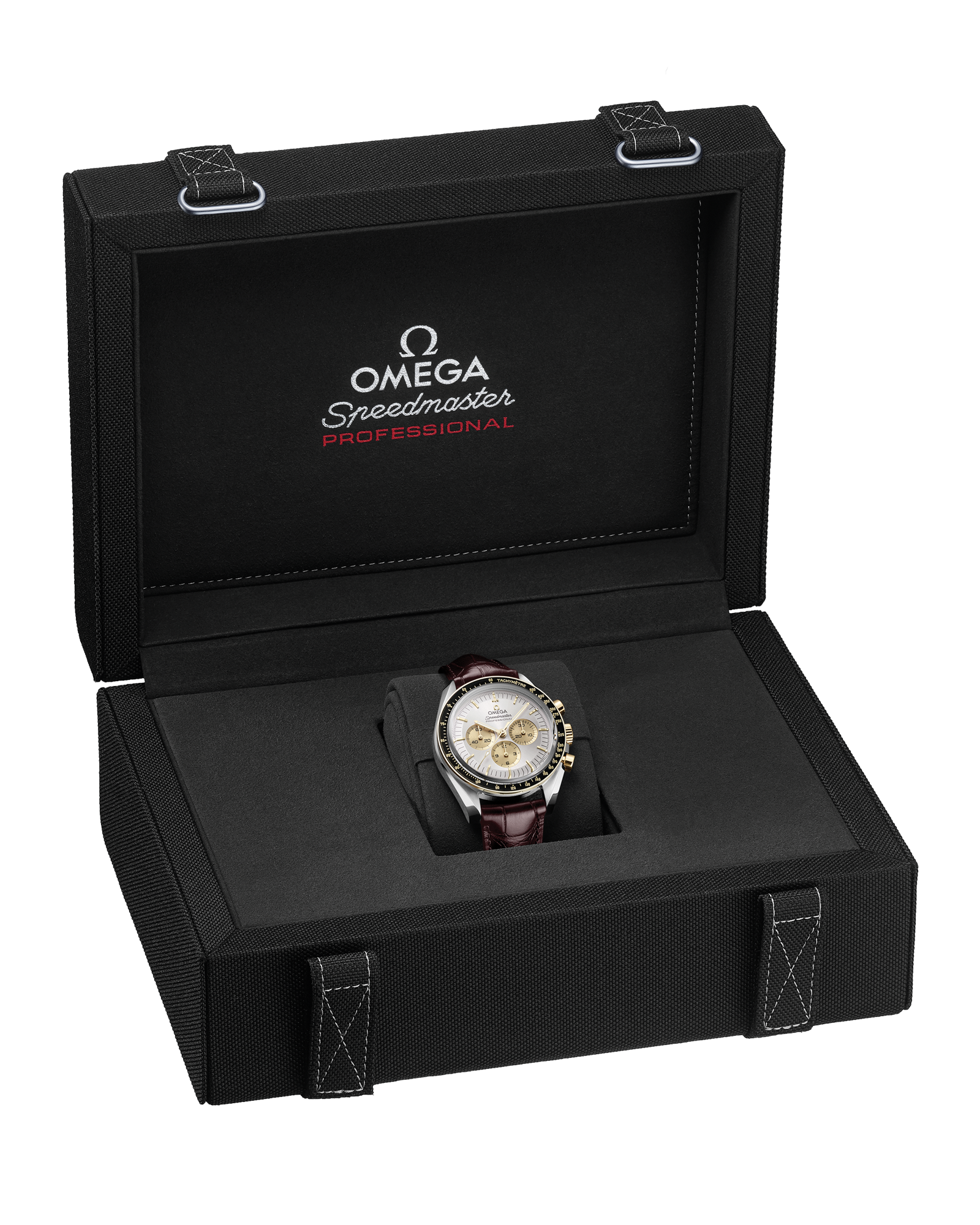 Speedmaster Moonwatch Professional 42 mm, steel ‑ Moonshine™ gold on alligator