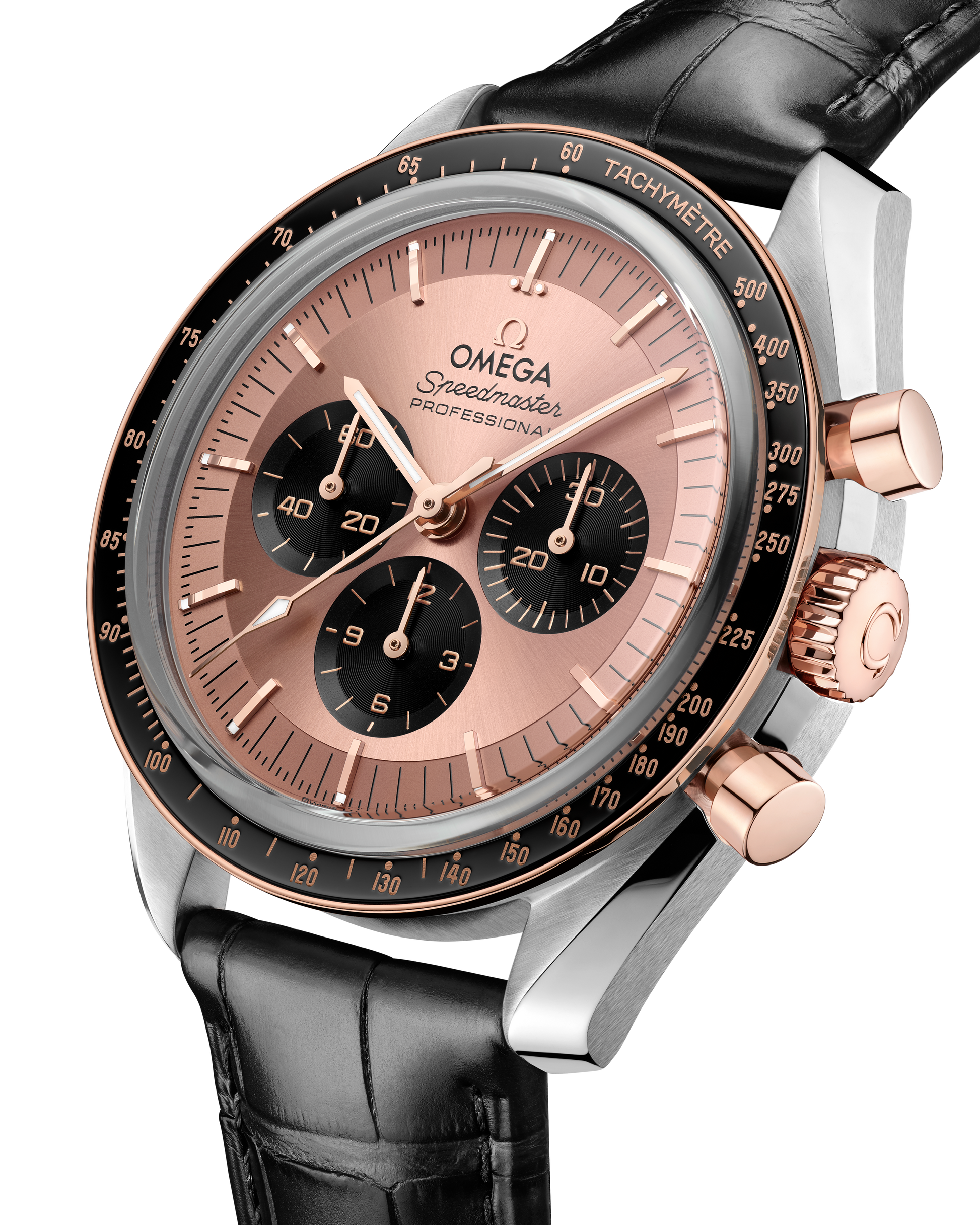 Speedmaster Moonwatch Professional 42 mm, steel ‑ Sedna™ gold on alligator