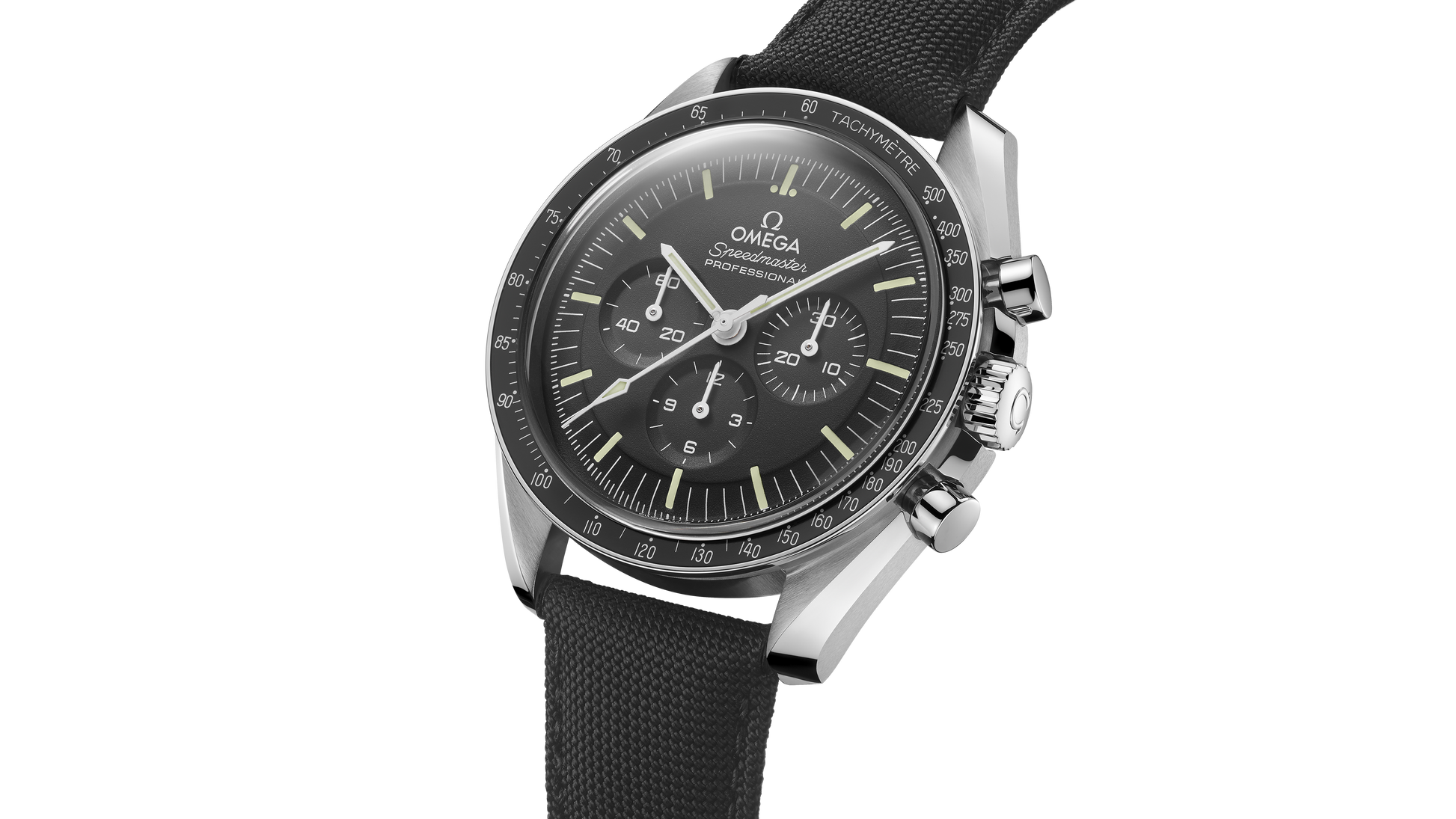 Speedmaster Moonwatch Professional 42 mm, steel on coated nylon fabric strap