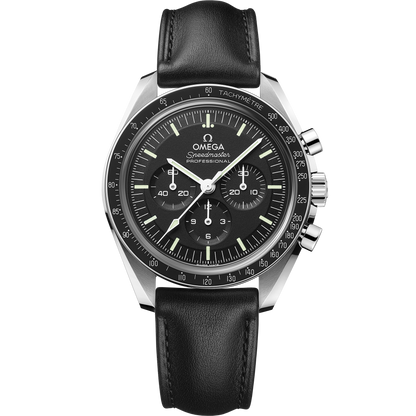 Speedmaster Moonwatch Professional 42 mm, steel on leather strap
