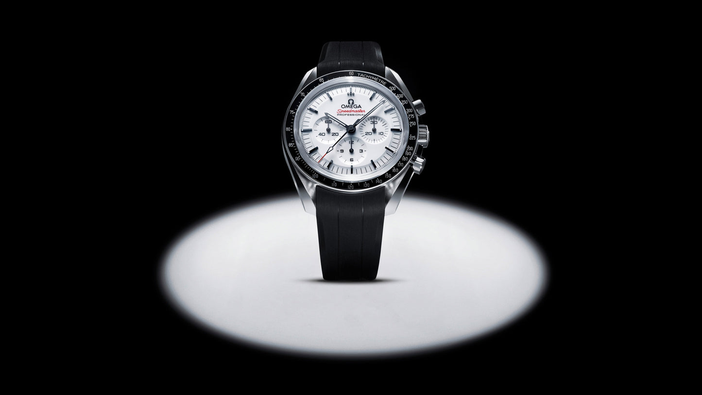 Speedmaster Moonwatch Professional 42 mm, steel on rubber strap
