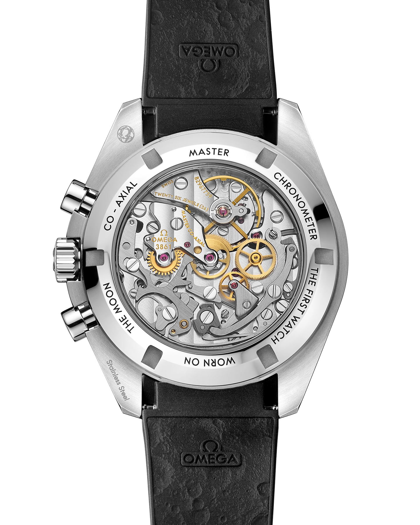 Speedmaster Moonwatch Professional 42 mm, steel on rubber strap