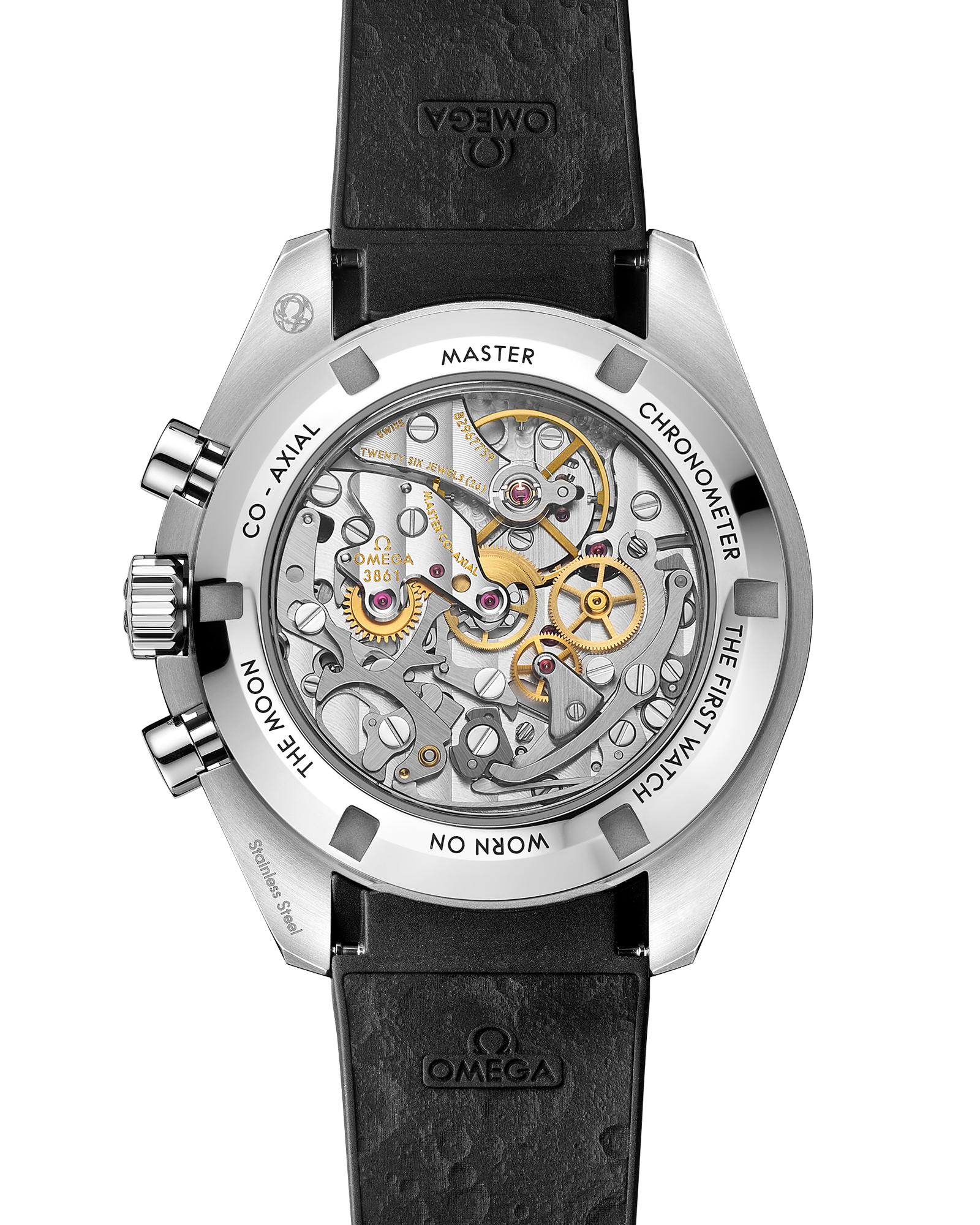 Speedmaster Moonwatch Professional 42 mm, steel on rubber strap