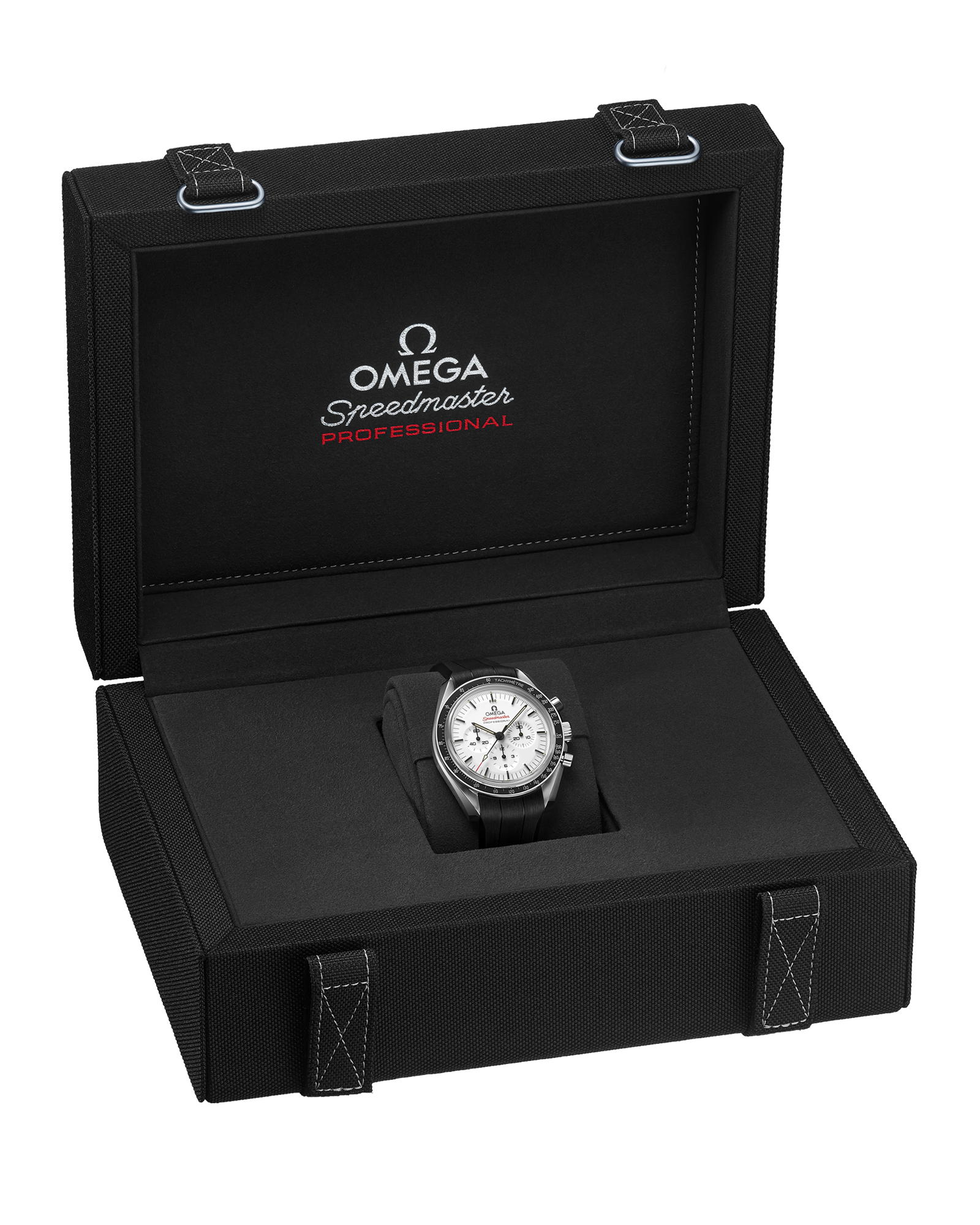 Speedmaster Moonwatch Professional 42 mm, steel on rubber strap