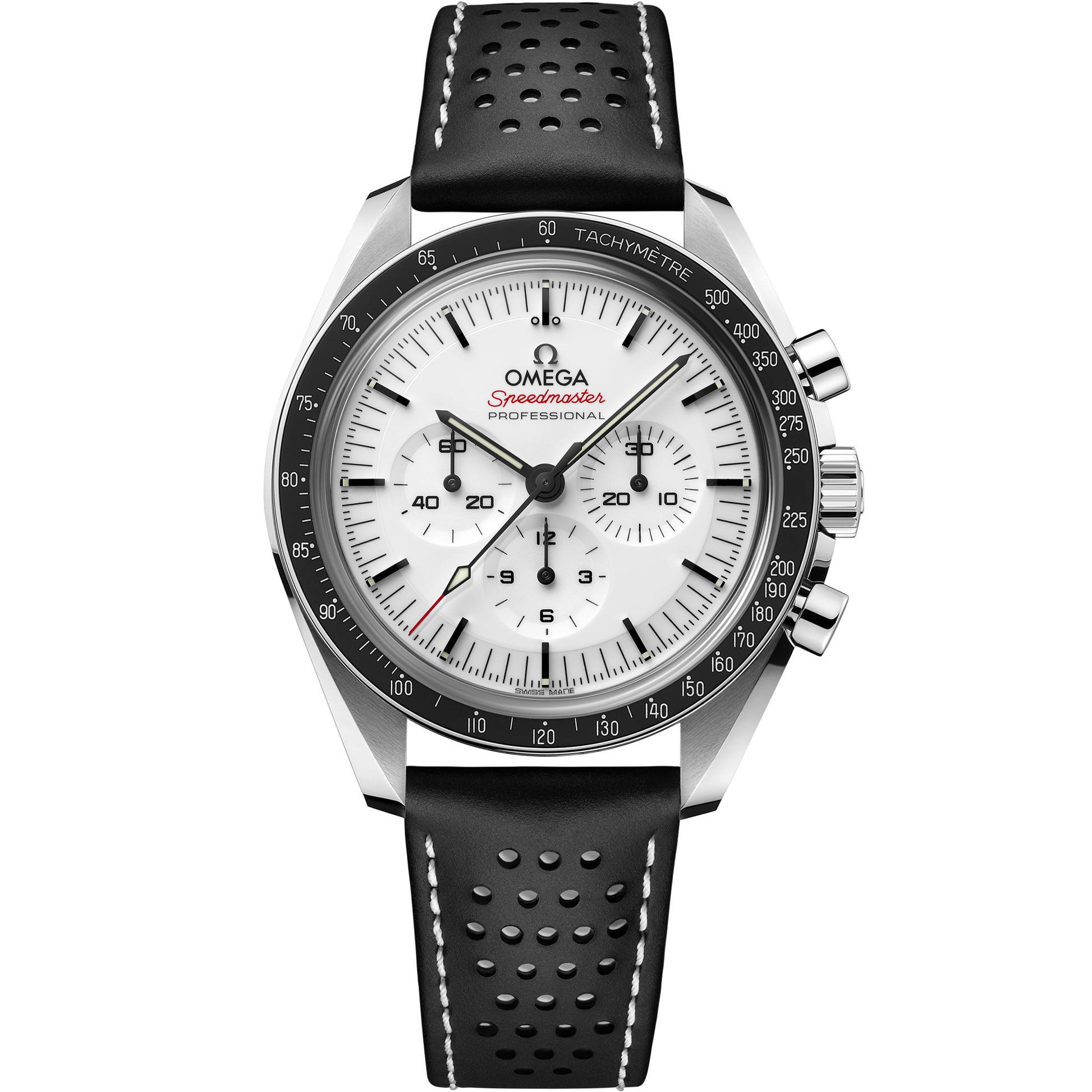 Speedmaster Moonwatch Professional 42 mm, steel on leather strap