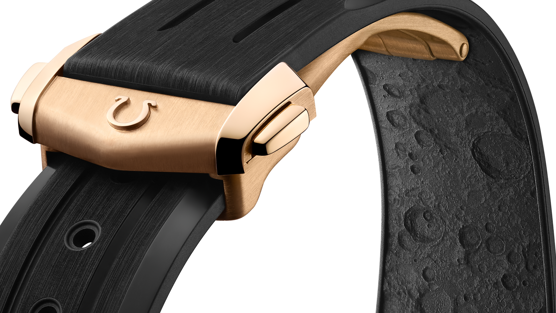 Speedmaster Moonwatch Professional 42 mm, Moonshine™ gold on rubber strap